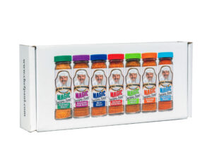 a variety box of 7 magic seasoning blend containers