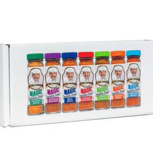 a variety box of 7 magic seasoning blend containers