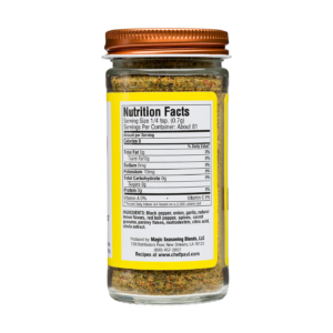 the nutrition label on a container of lemon and cracked pepper