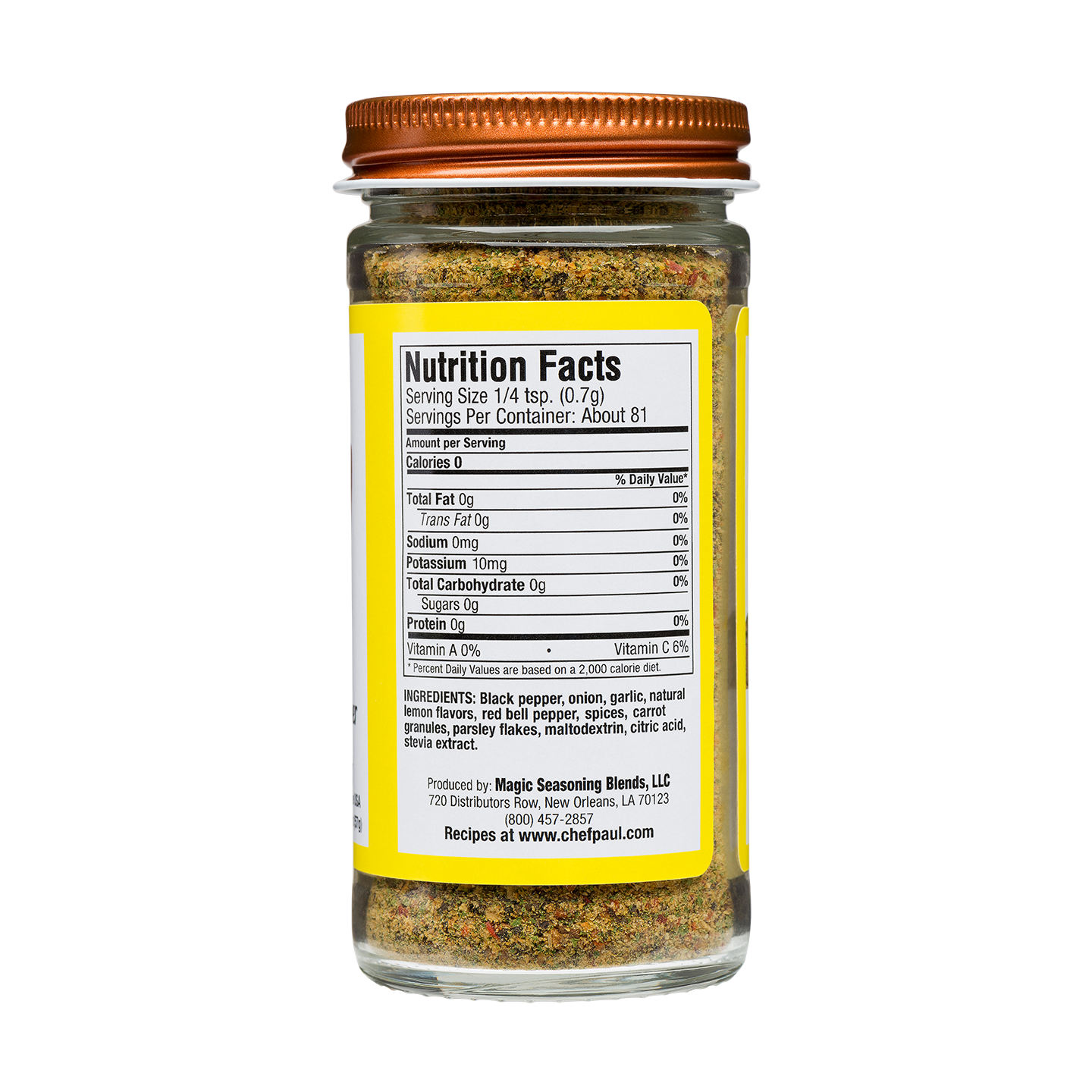 Salt-Free Sugar-Free: Lemon & Cracked Pepper 2 oz. - Magic Seasoning Blends