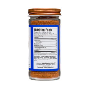 the nutrition label on a container of creole seasoning