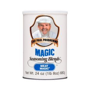 the front of a container of meat magic seasoning blend