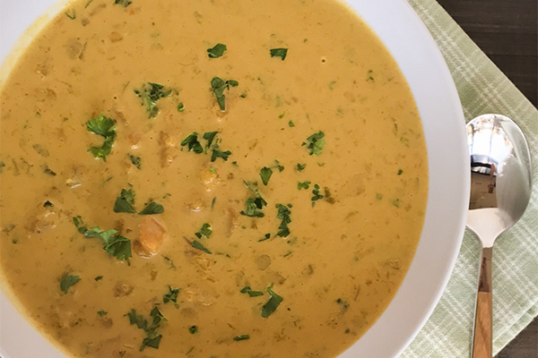 a bowl of new england butternut bisque