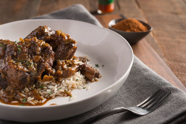 a plate with oxtail fricassee