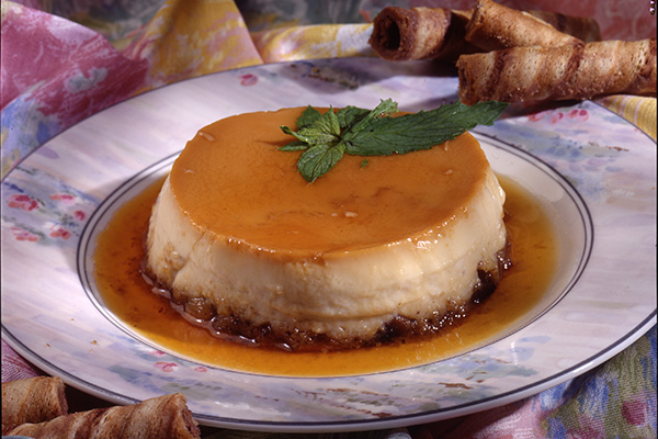 a pine nut custard on a plate