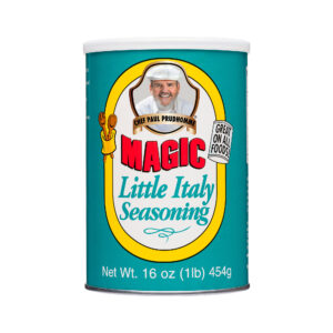 the front of a container of chef paul little italy seasoning
