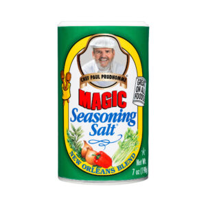 the front of a container of chef paul's magic seasoning salt new orleans blend