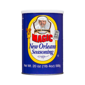 the front of a container of chef paul's magic seasoning new orleans seasoning