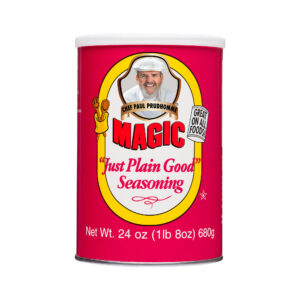 the front of a container of just plain good seasoning blend