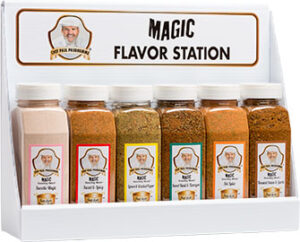 the magic flavor station with 6 containers of salt free sugar free magic