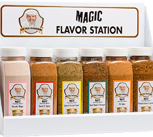 the magic flavor station with 6 containers of salt free sugar free magic