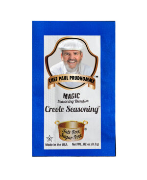 the front of a container of chef paul's magic seasoning blends salt free sugar free creole magic