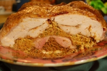 a plate with a turducken