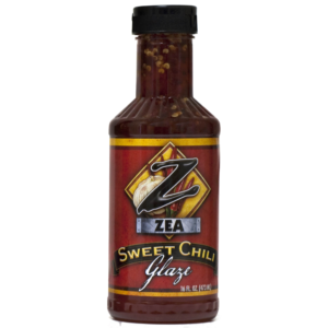 the front of a bottle of zea sweet chilo glaze