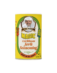 the front of a container of carribean jerk seasoning blend