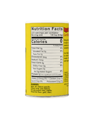 the nutrition label on a container of carribean jerk seasoning blend
