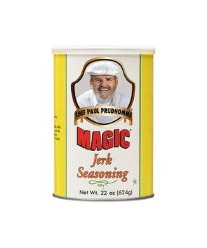 the front of a container of carribean jerk seasoning blend