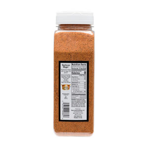 the nutrition label on a container of salt free sugar free barbeque magic seasoning blend