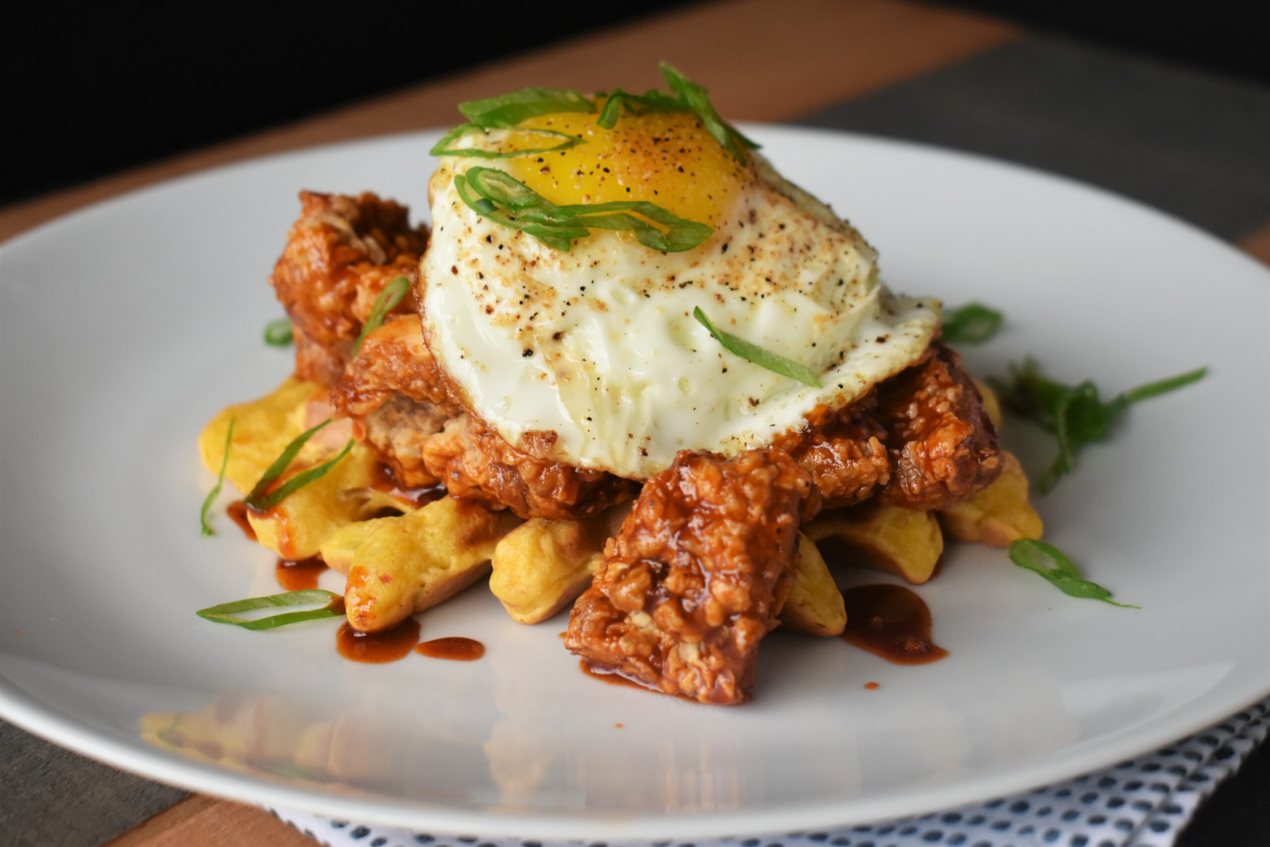 Korean Fried Chicken & Kimchi Waffles