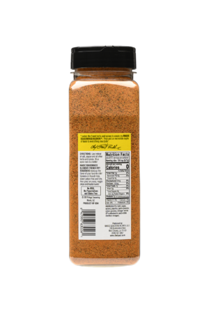 the nutrition label on a container of french fry seasoning blend