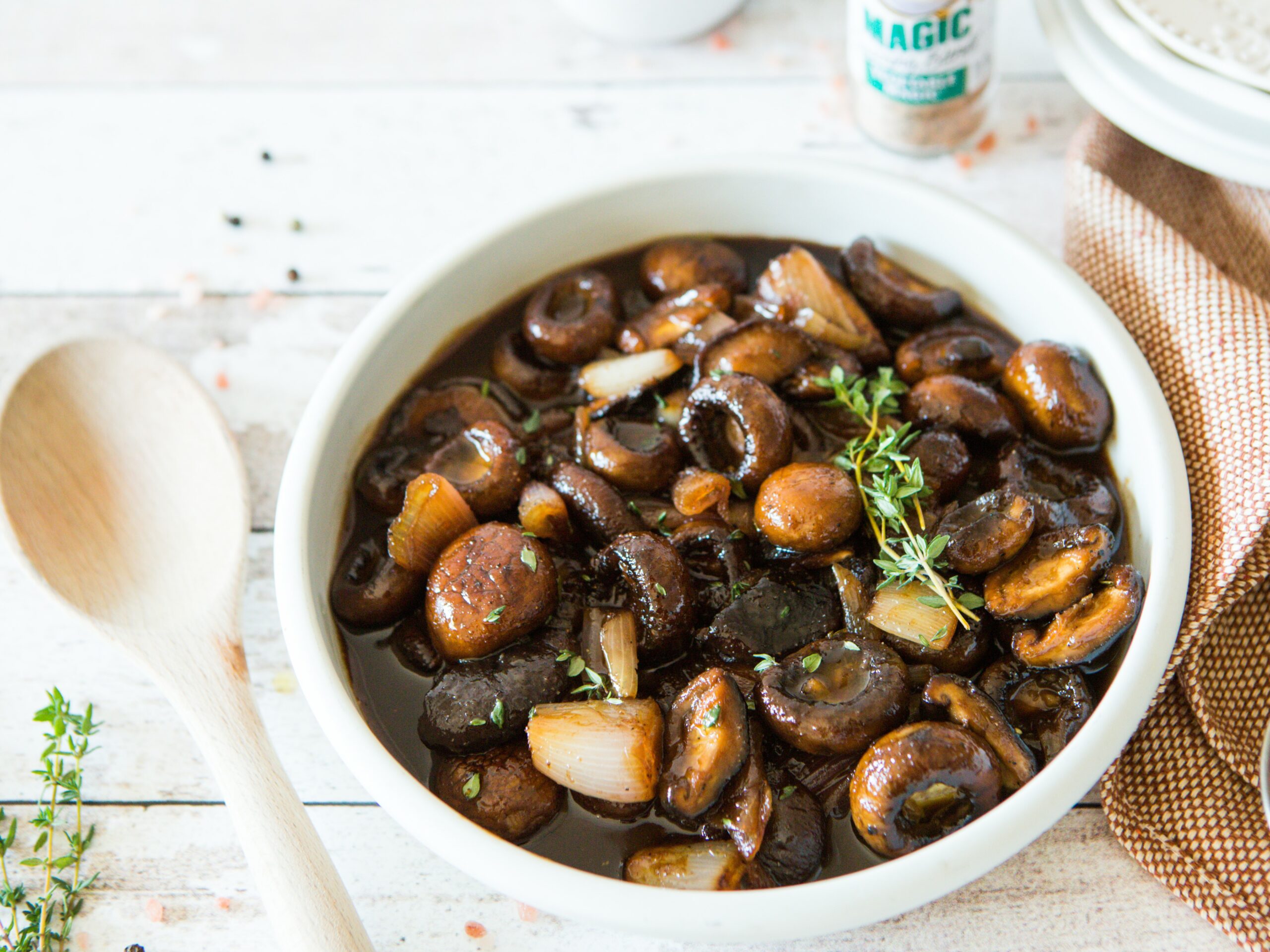 Balsamic Mushrooms with Shallots & Thyme