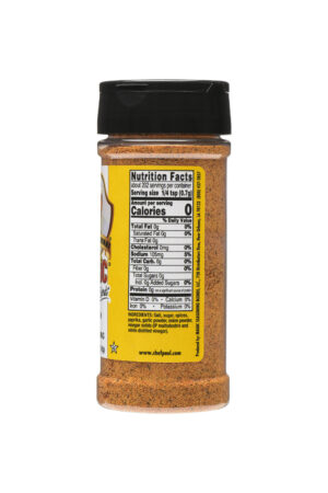 the nutrion label on a container of french fry seasoning
