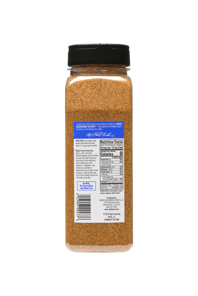 Magic Creole Seasoning Reduced Salt 24 oz. shaker Magic Seasoning Blends