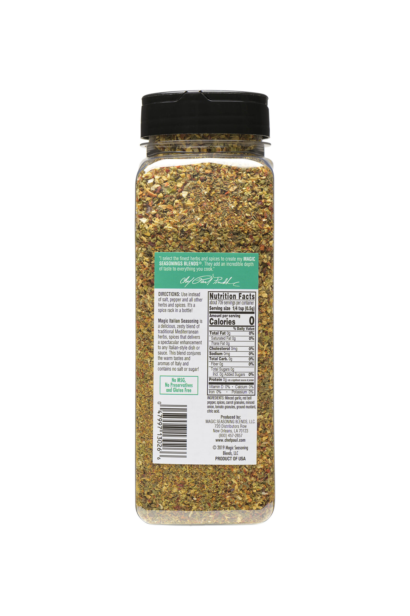 Zesty Lemon & Herb Salt Free Seasoning 2 oz. Bottle