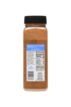 the nutrion label on a container of pork and veal magic seasonings