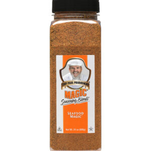 a container of seafood magic seasoning blend