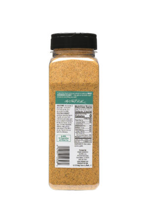 the nutrion label on a container of vegetable magic seasonings