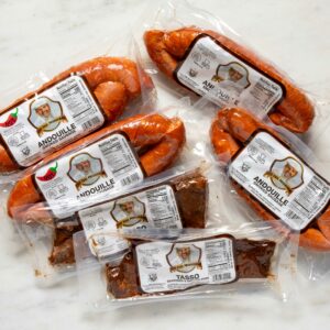 six packs of vacuum sealed smoked meats selected for smoked meat bundle