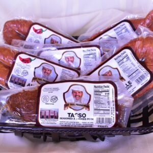 a basket of the smoked meat bundle vaccum sealed