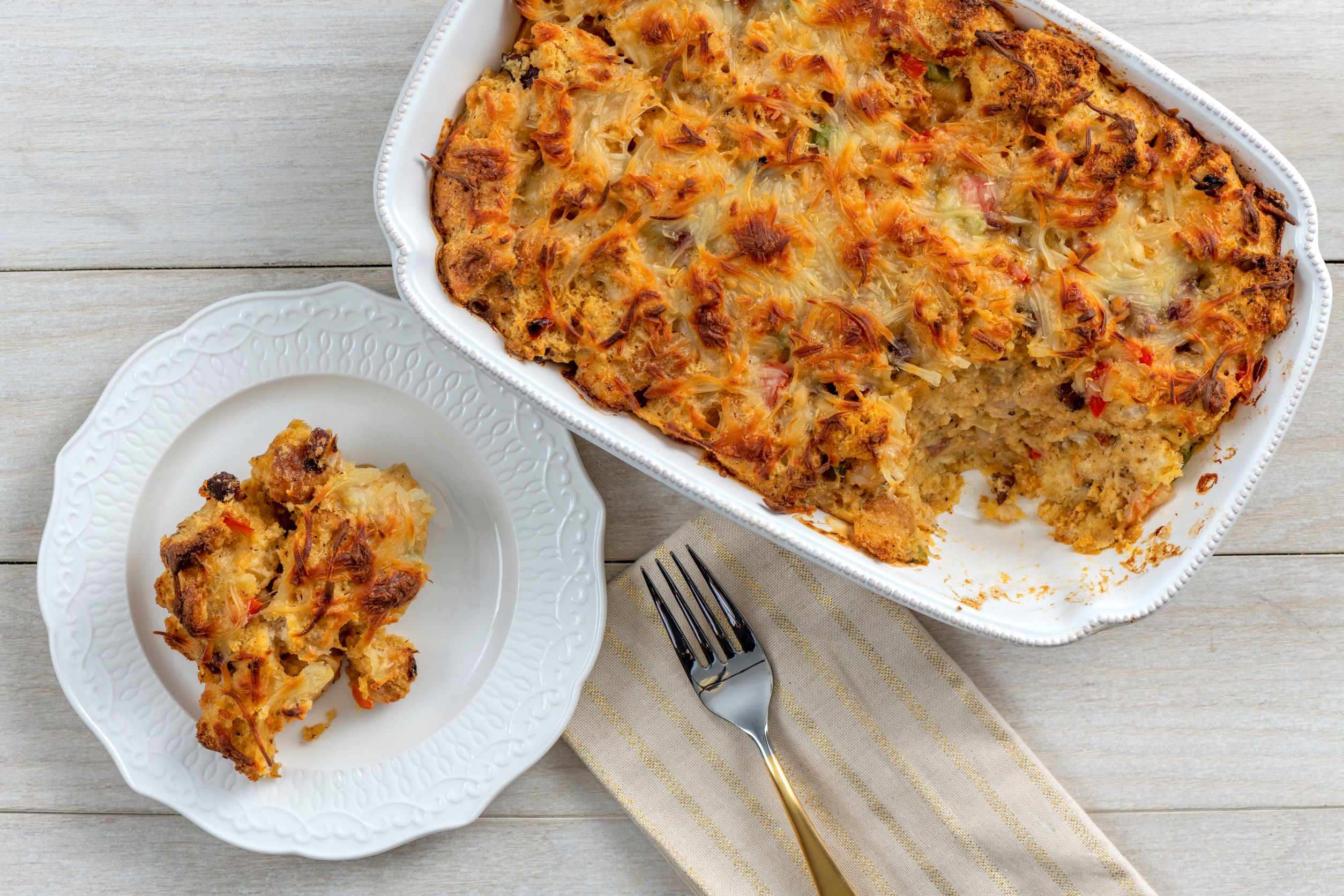 Savory Shrimp & Tasso Bread Pudding