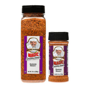 two containers of magic seasoning blends burger magic