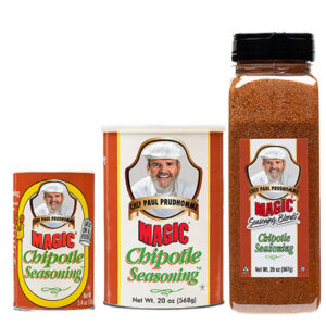 three containers of magic seasoning blends chipotle seasoning