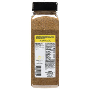 a container of magic jerk seasoning blend rear panel