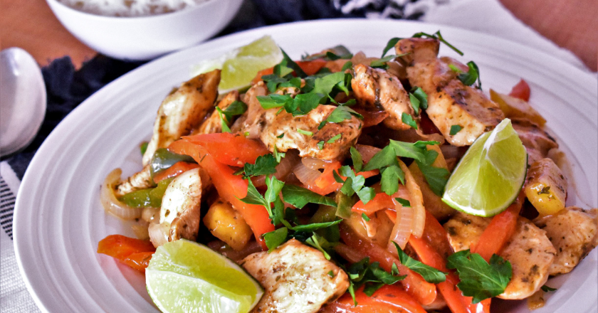 stir fry on a white plate